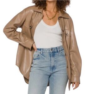 Tan Faux Leather Jacket
